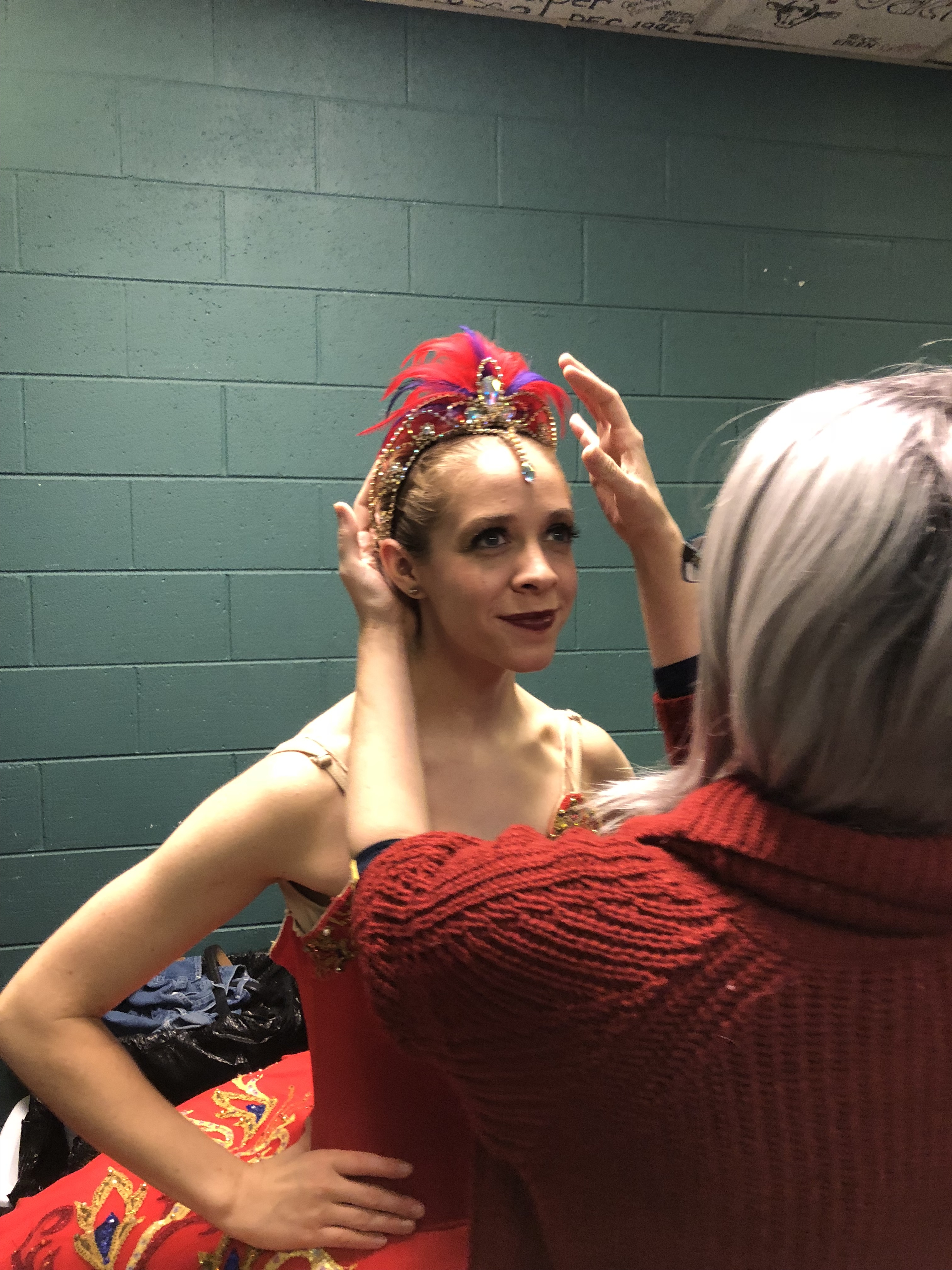 Placement of Ballet Headpiece