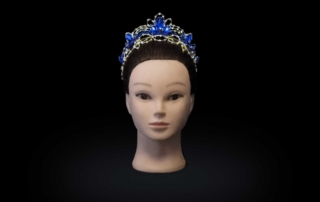 Blue Beaded Headpiece Front
