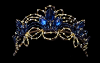 Blue Beaded Headpiece Close